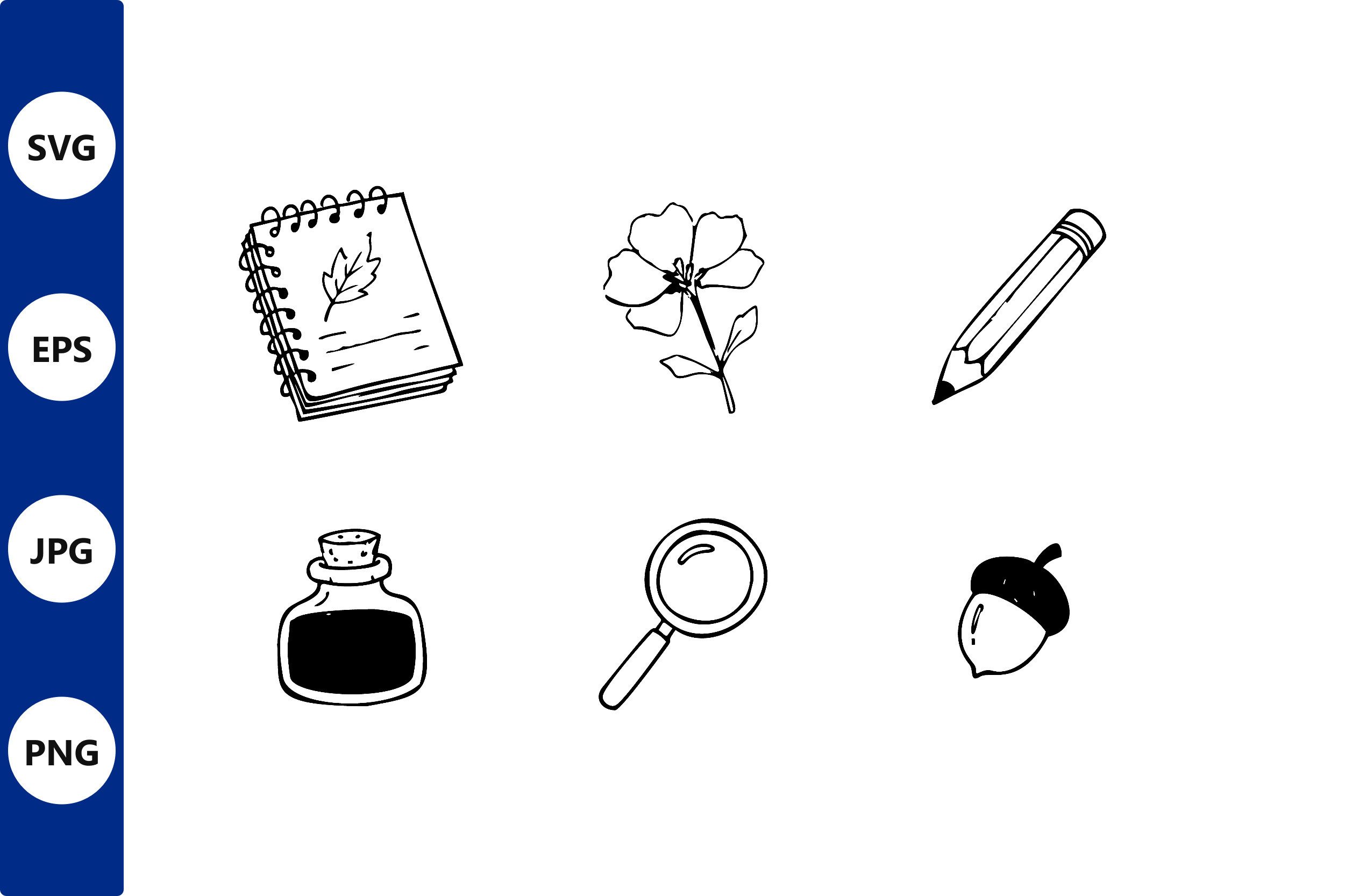 Study Desk Line Art Icons