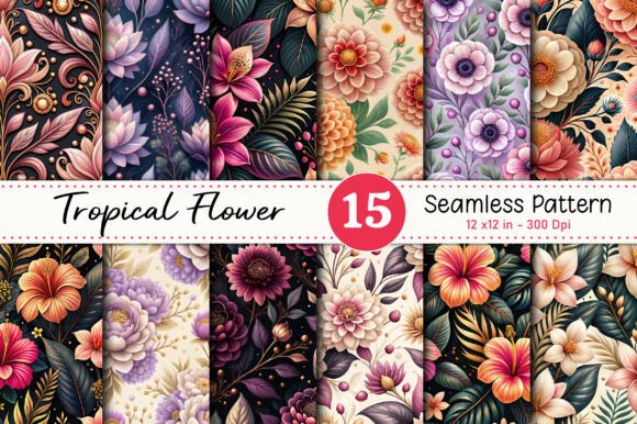 Tropical Flower Seamless Pattern
