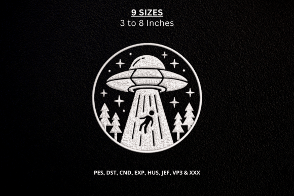 UFO Alien Abduction Machine Embroidery