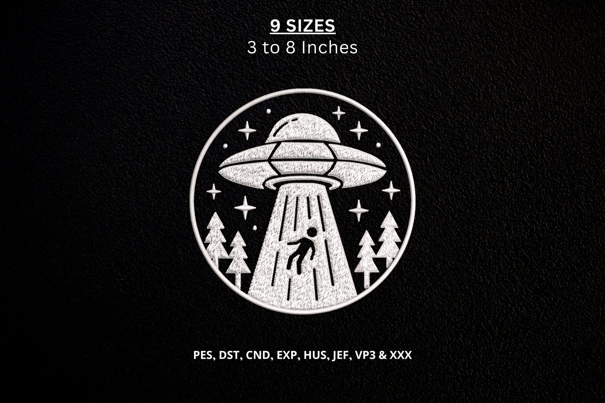 UFO Alien Abduction Machine Embroidery