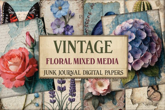 Vintage Floral Mixed Media Junk Journal