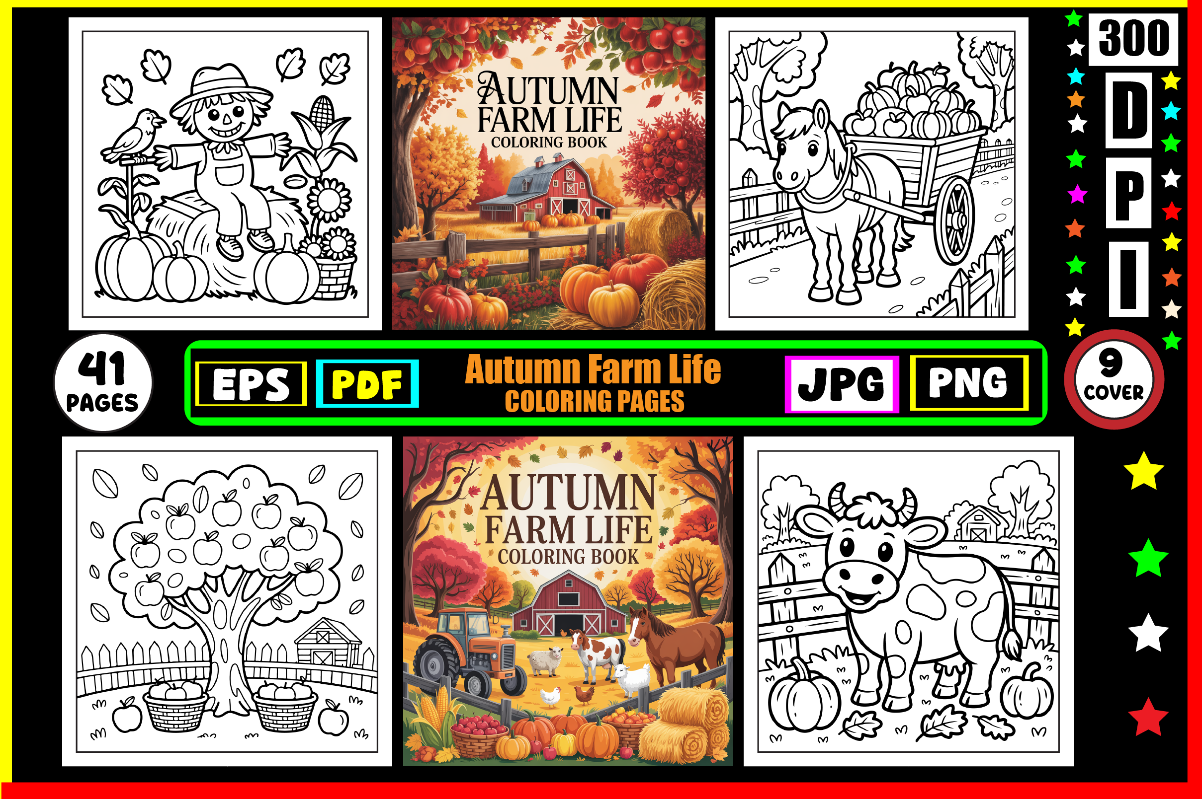 Autumn Farm Life Coloring Pages