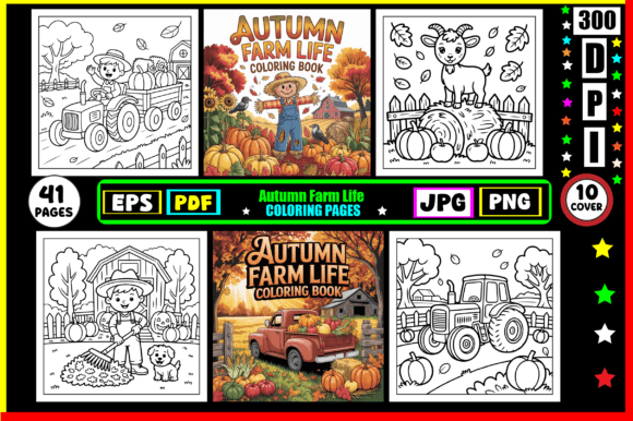 Autumn Farm Life Coloring Pages