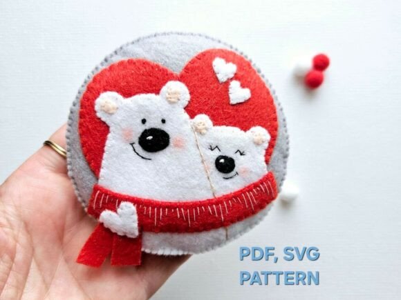 Bear Family Felt Easy Pattern PDF SVG