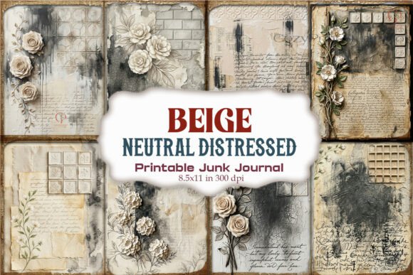 Beige Neutral Distressed Junk Journal