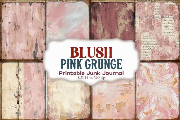 Blush Pink Lace Junk Journal Pages