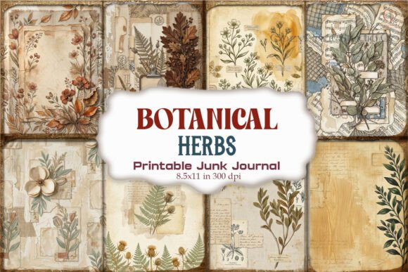 Botanical Herbs Junk Journal Pages