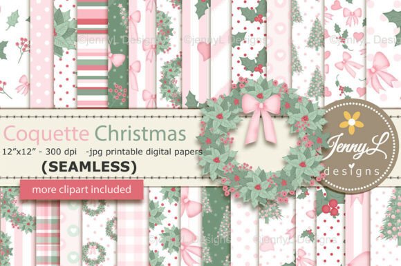 Christmas Coquette SEAMLESS DigitalPaper