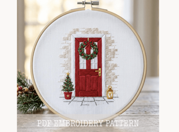 Christmas Front Door Embroidery