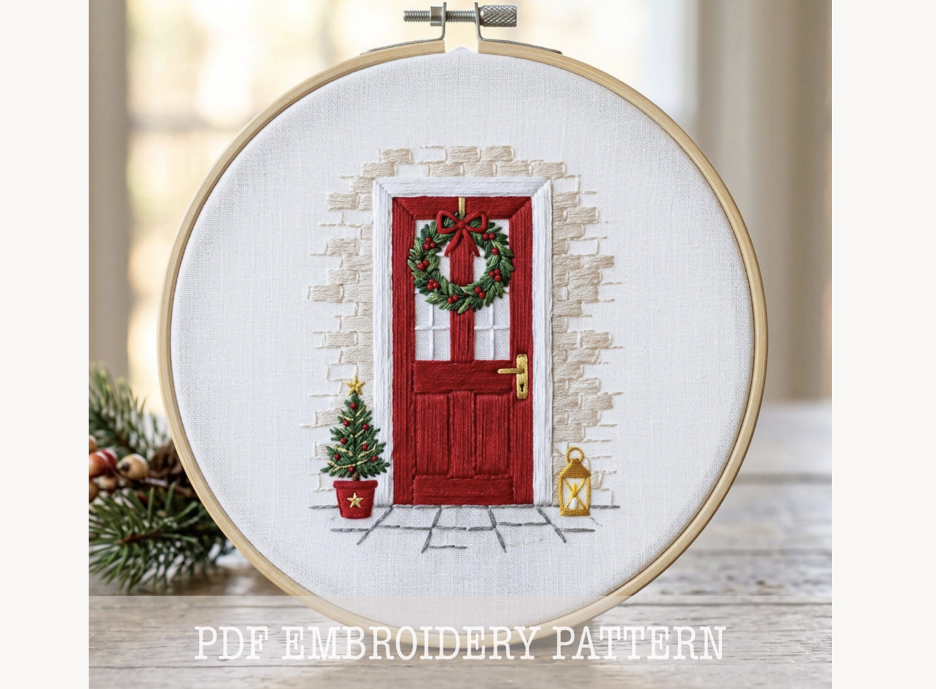 Christmas Front Door Embroidery