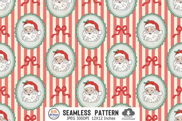 Christmas Pattern Xmas Santa Frame Paper