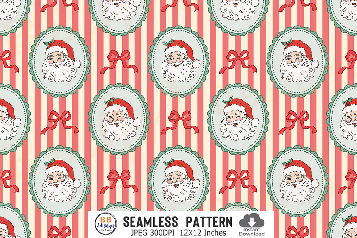 Christmas Pattern Xmas Santa Frame Paper