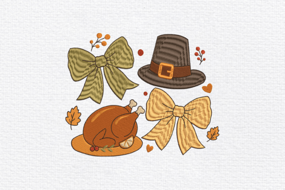 Coquette Thanksgiving Embroidery Design