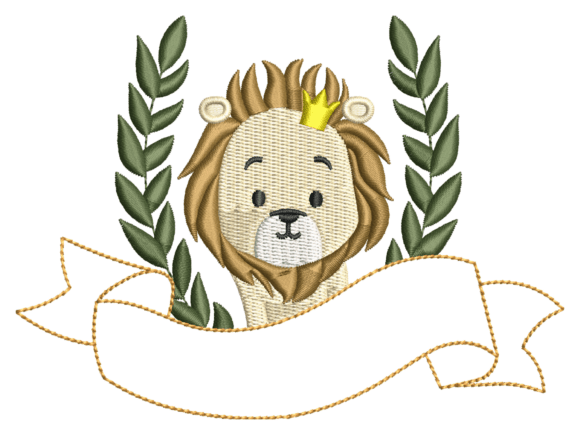 Crowned Lion Nursery Name Frame