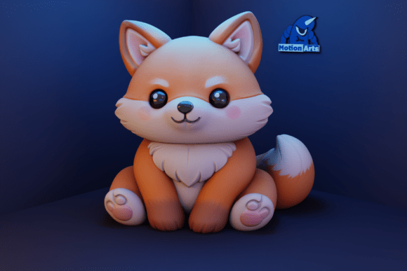 Cute Fox 3D Model STL – Kawaii Baby Fox Print for Décor & Gifts - Image 1