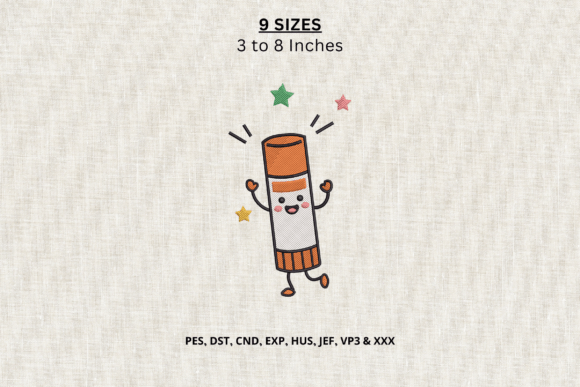 Cute Glue Stick Machine Embroidery DST