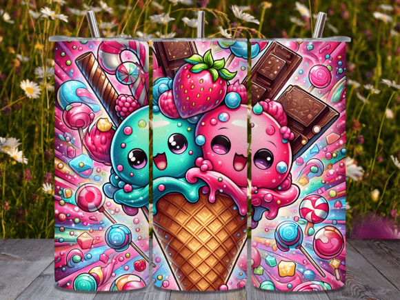 Cute Kawaii Ice Cream Candy Tumbler