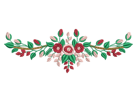 Decorative Rose Floral Half Wreath