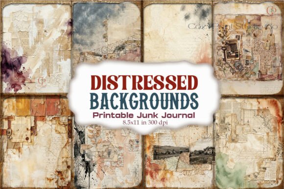 Distressed Backgrounds Junk Journal Page
