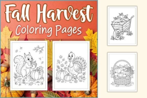 Fall Harvest Coloring Pages for Kids