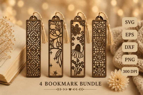 Floral Laser Cut Bookmark SVG Bundle