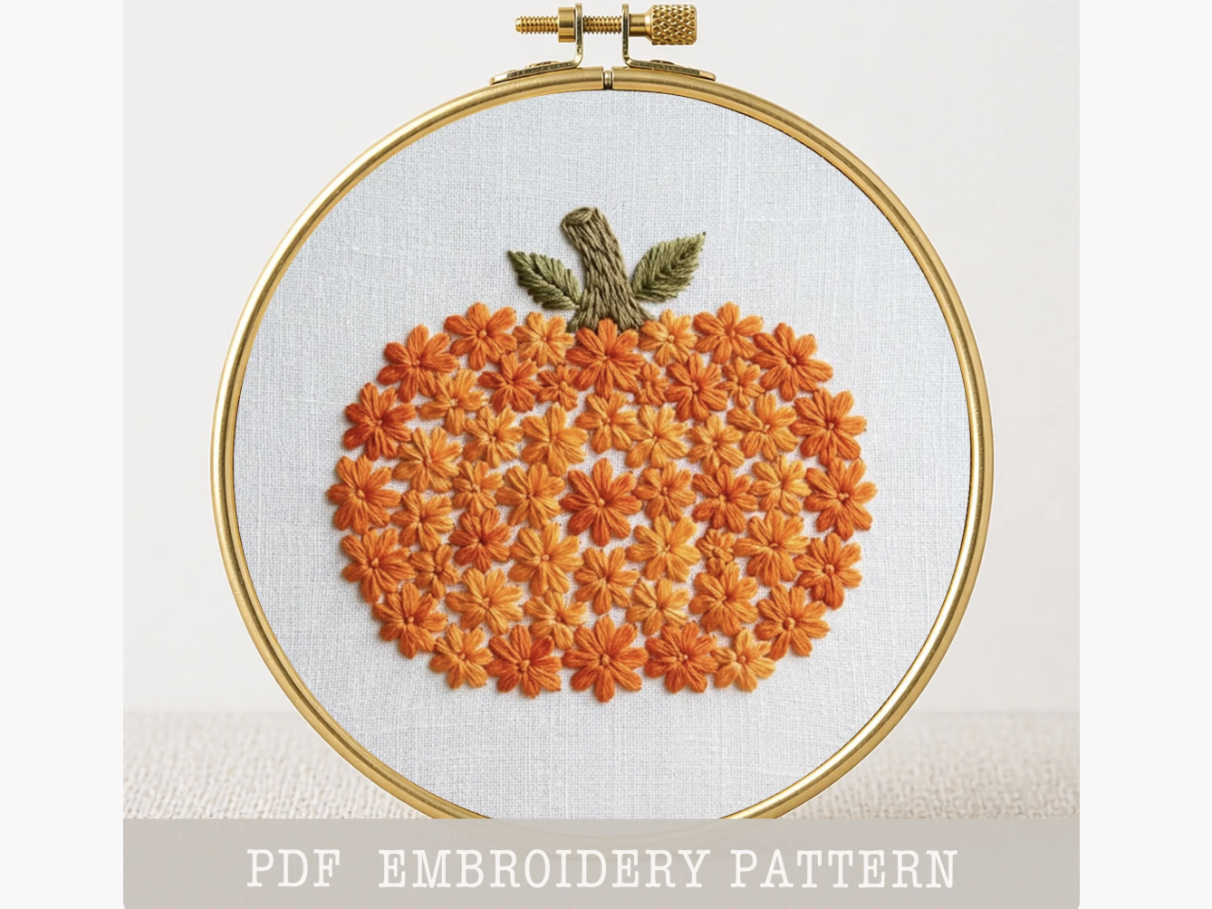 Floral Pumpkin Embroidery Pattern