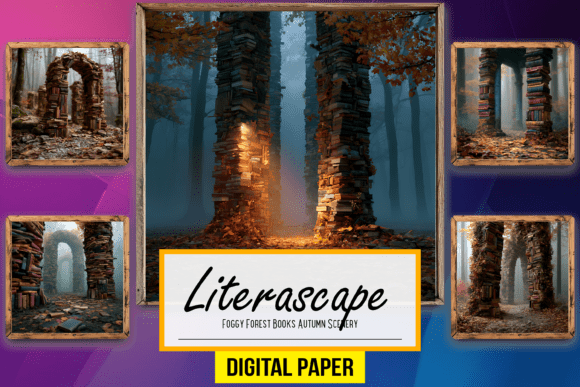 Foggy Forest Books Autumn Scenery Arts