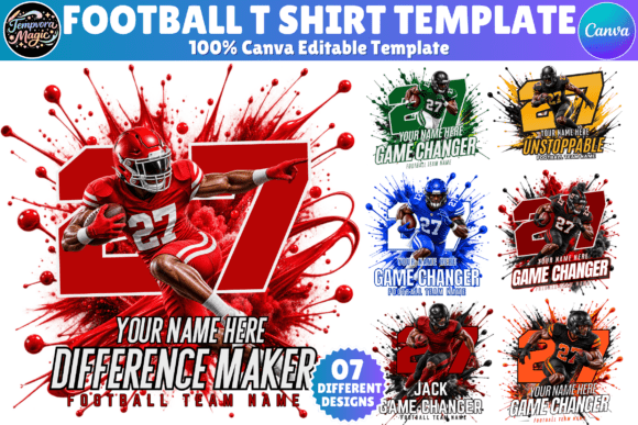 Football T Shirt Canva Templates