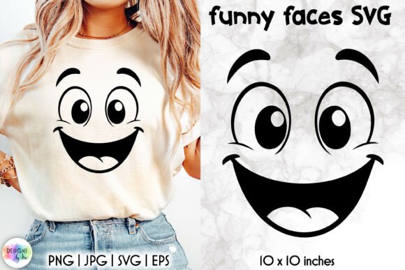 Funny Cartoon Face SVG, Sarcastic Smiley