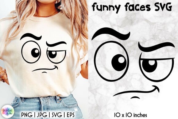 Funny Cartoon Face SVG, Sarcastic Smiley