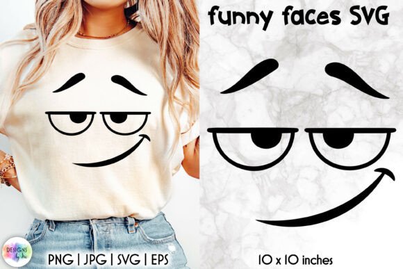 Funny Cartoon Face SVG, Sarcastic Smiley