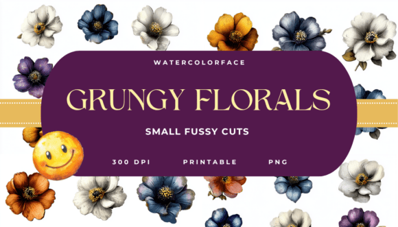 Grungy Florals Small Fussy Cuts