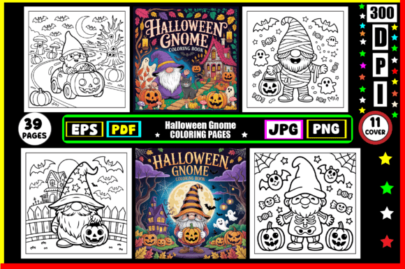 Halloween Gnome Coloring Pages for Adult