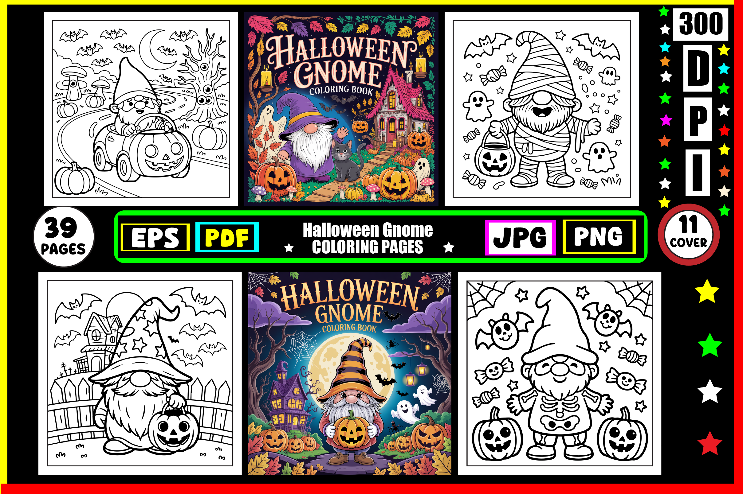 Halloween Gnome Coloring Pages for Adult
