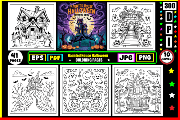 Haunted House Halloween Coloring Pages