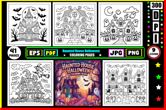 Haunted House Halloween Coloring Pages