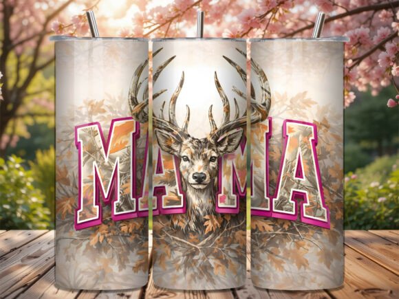 Hunting Deer Mama Camo Leaf Tumbler