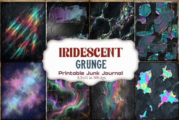 Iridescent Grunge Junk Journal Paper