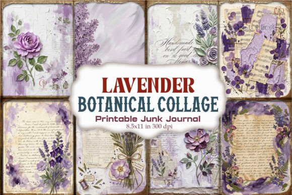 Lavender Botanical Collage Junk Journal