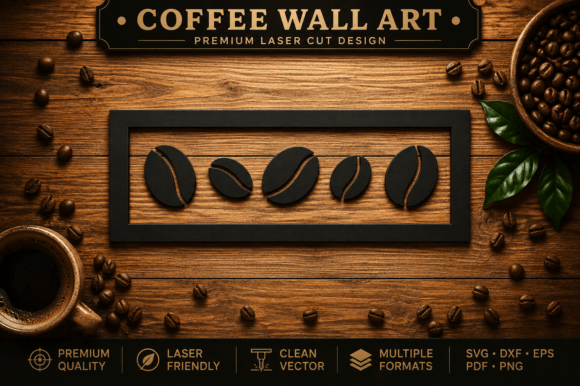 Luxury Coffee Wall Art Svg Laser Cutting
