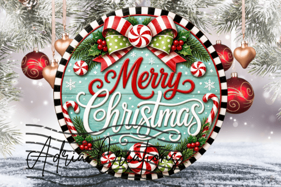 Merry Christmas Ornament, Round Sign Png