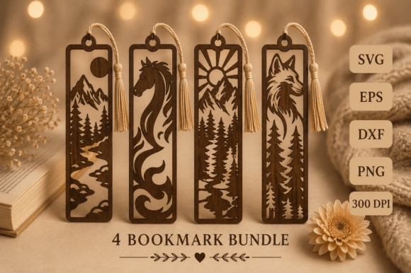 Mountain Dragon Wolf Laser Cut Bookmark