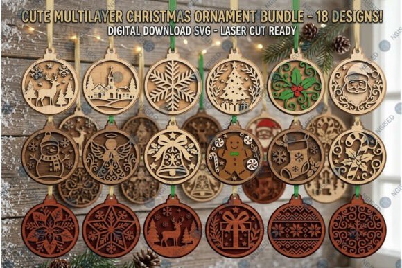 Multilayer Christmas Ornament SVG Bundle