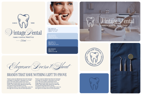 Old Money Dental Clinic Logo Template