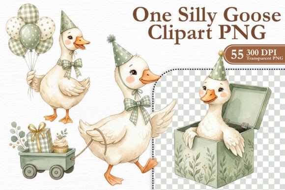 One Silly Goose Clipart PNG