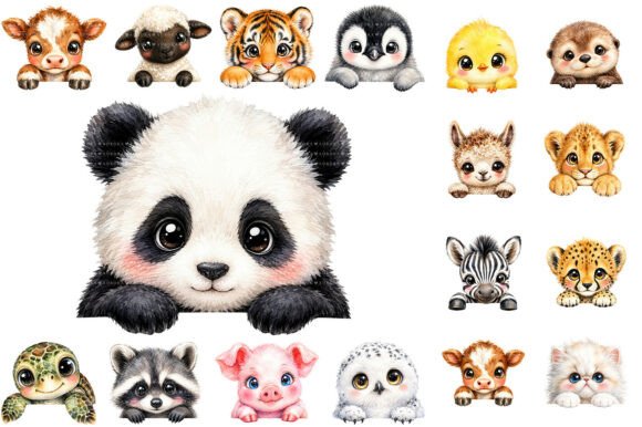 Peeking Baby Animals PNG Bundle