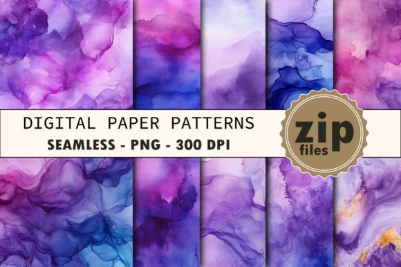 Purple Amethyst Watercolor Texture