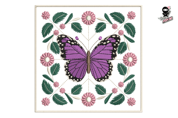 Quilt Block with Butterfly