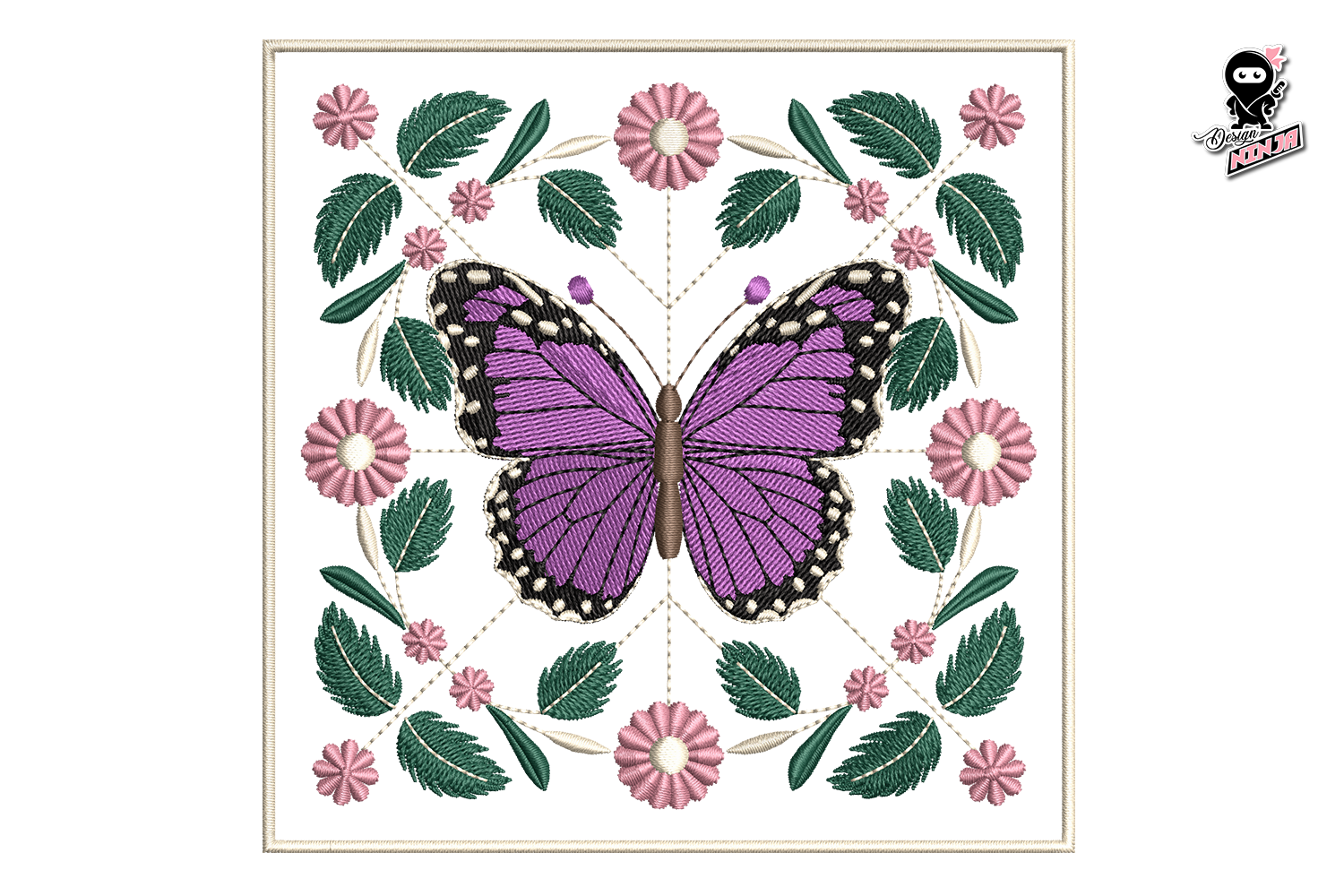 Quilt Block with Butterfly