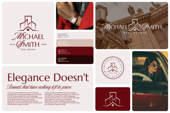 Red Realtor Old Money Logo Template